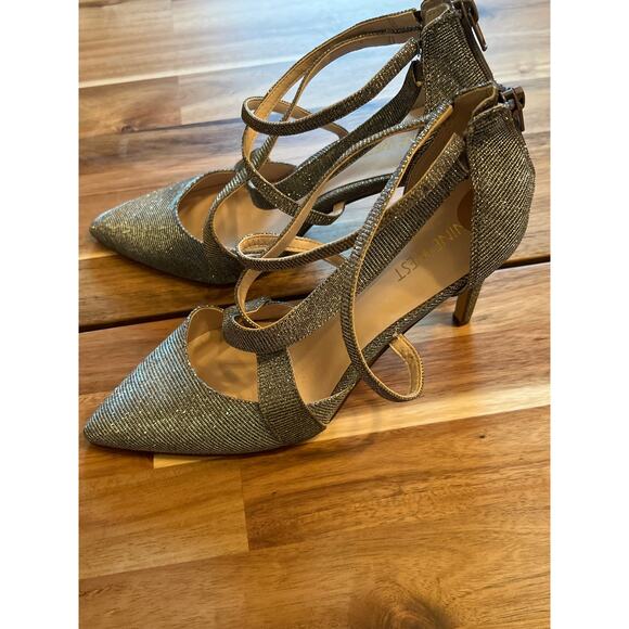 Nine‎ West silver glitter size 8 strappy heel - Picture 4 of 8